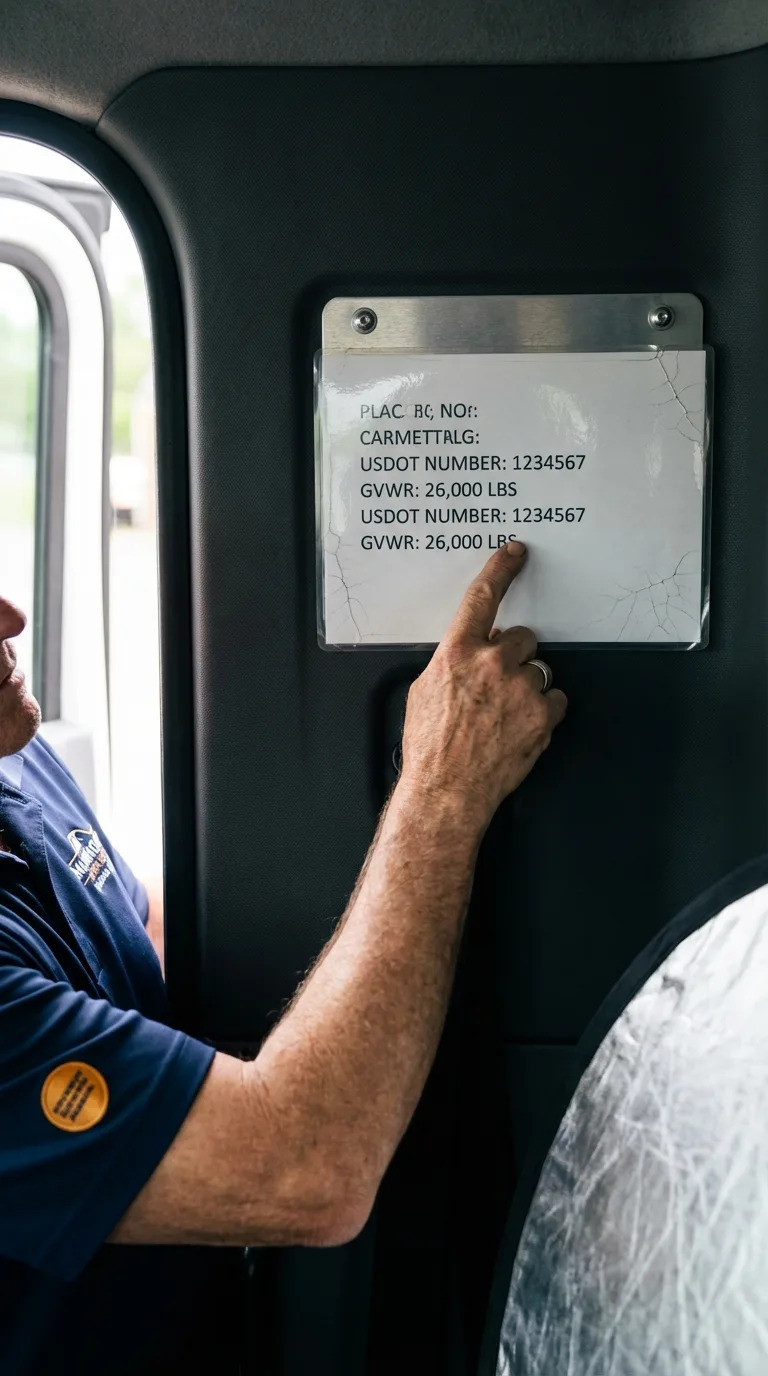 USDOT licensing placard verification in South Paris